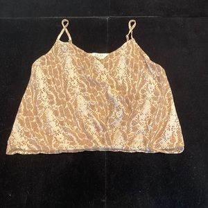 Mod on Trend snakeskin print polyester tank top with faux wrap front, size XS